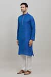 Buy_Arihant Rai Sinha_Blue Kurta Poly Jacquard Woven Mughal Set _Online_at_Aza_Fashions