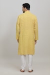 Shop_Arihant Rai Sinha_Yellow Cotton, Polyester Embroidery Floral Print Kurta Set _at_Aza_Fashions