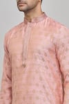 Arihant Rai Sinha_Pink Kurta Poly Jacquard Woven Diamond And Churidar Set _at_Aza_Fashions