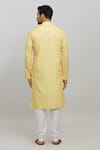 Shop_Arihant Rai Sinha_Yellow Kurta Slub Silk Printed Bandhani Set _at_Aza_Fashions