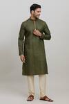 Buy_Arihant Rai Sinha_Green Polyester, Cotton Abstract Print Kurta Set _at_Aza_Fashions