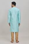 Shop_Arihant Rai Sinha_Blue Polyester Embroidery Floral Woven Kurta Set _at_Aza_Fashions