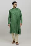 Buy_Arihant Rai Sinha_Green Kurta Poly Blend Embroidered Mirror Set With Dupatta _at_Aza_Fashions