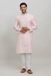 Buy_Arihant Rai Sinha_Pink Kurta Poly Jacquard Woven Pastel Set _Online_at_Aza_Fashions