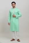 Buy_Arihant Rai Sinha_Green Kurta Cotton Woven Set_at_Aza_Fashions