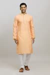 Buy_Arihant Rai Sinha_Orange Kurta Poly Cotton Digital Printed Bandhej Set _Online_at_Aza_Fashions