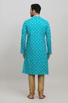 Shop Arihant Rai Sinha Blue Polyester Embroidery Cotton Kurta Set at Aza Fashions Shop_Arihant Rai Sinha_Blue Polyester Embroidery Cotton Kurta Set _at_Aza_Fashions