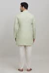 Shop_Arihant Rai Sinha_Green Cotton Plain Short Pastel Kurta _at_Aza_Fashions