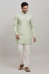 Buy_Arihant Rai Sinha_Green Cotton Plain Short Pastel Kurta _Online_at_Aza_Fashions