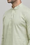 Arihant Rai Sinha_Green Cotton Plain Short Pastel Kurta _at_Aza_Fashions