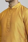 Arihant Rai Sinha_Yellow Poly Blend Plain Bright Short Kurta _at_Aza_Fashions