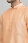 Arihant Rai Sinha_Peach Poly Blend Plain Short Kurta _at_Aza_Fashions