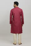 Shop_Arihant Rai Sinha_Red Kurta Poly Blend Paisley Pattern Butti And Churidar Set _at_Aza_Fashions