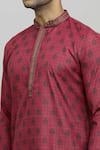 Arihant Rai Sinha_Red Kurta Poly Blend Paisley Pattern Butti And Churidar Set _at_Aza_Fashions