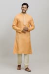 Buy_Arihant Rai Sinha_Orange Kurta Poly Jacquard Woven And Churidar Set _Online_at_Aza_Fashions