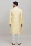 Shop_Arihant Rai Sinha_Yellow Kurta Poly Blend Plain Straight And Churidar Set _at_Aza_Fashions