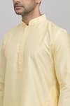 Arihant Rai Sinha_Yellow Kurta Poly Blend Plain Straight And Churidar Set _at_Aza_Fashions