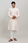 Buy_Arihant Rai Sinha_Pink Kurta Poly Blend Plain Solid With Churidar_at_Aza_Fashions