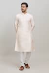 Buy_Arihant Rai Sinha_Pink Kurta Poly Blend Plain Solid With Churidar_Online_at_Aza_Fashions