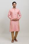 Buy Arihant Rai Sinha Pink Polyester Embroidery Poly Jacquard Kurta And Churidar Set at Aza Fashions Buy_Arihant Rai Sinha_Pink Polyester Embroidery Poly Jacquard Kurta And Churidar Set _at_Aza_Fashions