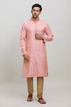 Buy Arihant Rai Sinha Pink Polyester Embroidery Poly Jacquard Kurta And Churidar Set Online at Aza Fashions Buy_Arihant Rai Sinha_Pink Polyester Embroidery Poly Jacquard Kurta And Churidar Set _Online_at_Aza_Fashions