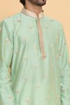 Shop_Arihant Rai Sinha_Green Polyester Lace, Embroidery Straight Kurta With Churidar_Online_at_Aza_Fashions