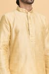 Shop_Arihant Rai Sinha_Beige Poly Jacquard Lace Woven Straight Kurta With Churidar _Online_at_Aza_Fashions