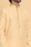 Shop Arihant Rai Sinha Gold Polyester Diamond Butti Pattern Kurta With Churidar Online at Aza Fashions Shop_Arihant Rai Sinha_Gold Polyester Diamond Butti Pattern Kurta With Churidar _Online_at_Aza_Fashions