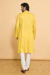 Shop Arihant Rai Sinha Yellow Cotton, Polyester Embroidery Miniature Butti Pattern Kurta With Churidar at Aza Fashions Shop_Arihant Rai Sinha_Yellow Cotton, Polyester Embroidery Miniature Butti Pattern Kurta With Churidar _at_Aza_Fashions