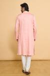Shop_Arihant Rai Sinha_Pink Cotton, Polyester Miniature Butti Pattern Straight Kurta With Churidar _at_Aza_Fashions