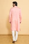 Shop_Arihant Rai Sinha_Pink Poly Cotton Woven Geometric Pattern Kurta And Churidar Set _at_Aza_Fashions