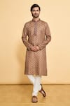 Buy_Arihant Rai Sinha_Multi Color Poly Cotton Digital Printed Floral Pattern Kurta And Churidar Set _at_Aza_Fashions