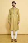 Shop_Arihant Rai Sinha_Multi Color Poly Cotton Digital Printed Floral Kurta And Churidar Set_Online_at_Aza_Fashions