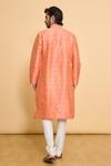 Shop_Arihant Rai Sinha_Peach Kurta Poly Blend Solid Plain And Churidar Set _at_Aza_Fashions