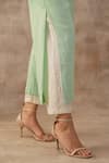 VARUN CHHABRA_Green Linen Embroidered Thread Floral And Bird Motif Tunic & Pant Set _Online_at_Aza_Fashions