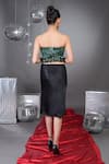 Shop_Talking Threads_Green Corset Tulle Embellished Emerald Rhinestones With Satin Skirt  _at_Aza_Fashions