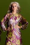 Shop_Saundh_Purple Kurta And Palazzo Muslin Silk Printed Ikat Round & Set_Online_at_Aza_Fashions