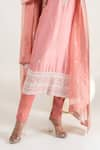 Shop_Pallavi Poddar_Pink Organza Embroidery Aari Round Neck Blossom Kurta Pant Set  _Online_at_Aza_Fashions