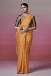 Buy_Dressfolk_Yellow Handloom Linen Zari Golden Glow Saree _Online_at_Aza_Fashions