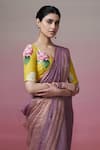 Shop_Dressfolk_Purple Handloom Linen Zari Old School Romance Border Saree _Online_at_Aza_Fashions