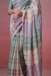 Dressfolk_Multi Color Handloom Linen Stripes Love Song Saree _Online_at_Aza_Fashions