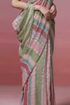 Dressfolk_Multi Color Handloom Linen Stripes Cherie Amour Saree _Online_at_Aza_Fashions