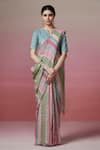 Buy_Dressfolk_Multi Color Handloom Linen Stripes Cherie Amour Saree _Online_at_Aza_Fashions