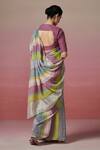 Shop_Dressfolk_Multi Color Handloom Linen Stripes Cherished Charm Saree _at_Aza_Fashions