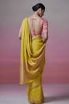 Shop_Dressfolk_Yellow Handloom Linen Plain Summer Diary Saree _at_Aza_Fashions