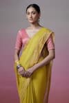 Buy_Dressfolk_Yellow Handloom Linen Plain Summer Diary Saree  _Online_at_Aza_Fashions