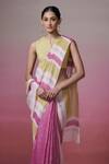 Buy_Dressfolk_Multi Color Handloom Linen Stripes Pattern Saree _Online_at_Aza_Fashions