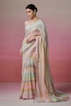 Shop_Dressfolk_Multi Color Handloom Linen Stripes Pattern Saree  _Online_at_Aza_Fashions