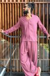 ALIAUM_Pink Rayon Plain Shirt With Pant_Online_at_Aza_Fashions