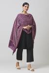 Shop_Toosh Kashmir_Purple Sozni Hand Embroidered Pashmina Shawl _Online_at_Aza_Fashions